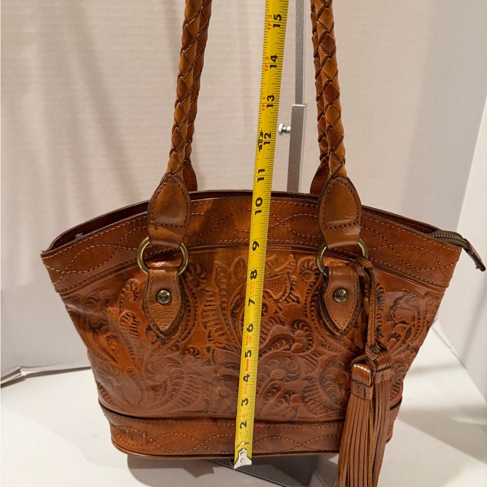 Patricia Nash Zamora Leather Tooled Tote Bag - Picture 13 of 16